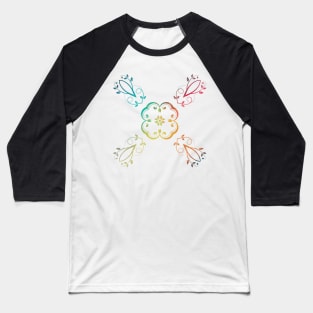 Rainbow abstract flower design 10 Baseball T-Shirt